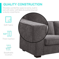 Modern Sofa Couch with Solid Wood Frame for Living Room Furniture Removable Back Cushion and Seat Cushion(Beige),71.25" Wide 2 Seater Sofa for Living Room