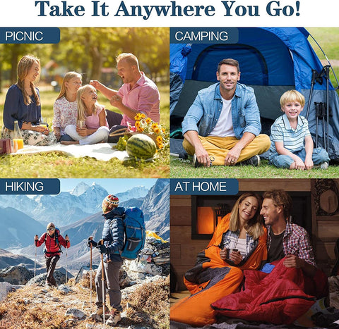 Sleeping Bags for Adults Teens Kids with Compression Sack Portable and Lightweight for 3-4 Season Camping, Hiking,Waterproof, Backpacking and Outdoors（Dark blue）