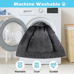 MERITLIFE Plush Washable Dog Bed Ultra Soft Dog Crate Mat Kennel Pad,Anti-Slip Pet Sleeping Bed for Small Medium Large Dogs,Dark Gray 42" x 28"