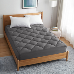 MERITLIFE Extra Thick Cooling Mattress Topper for Back Pain, 100% 400TC Waterproof Mattress Pad Cover - Down Alternative Pillow Top, Hotel Quality Hypoallergenic King Size, Gray