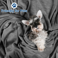 MERITLIFE Flannel Fleece Microfiber Throw Blanket, Luxury Dark Grey Queen Size Lightweight Cozy Couch Bed Super Soft and Warm Plush Solid Color (90 x 90 inches)