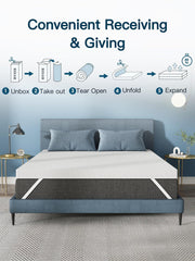 MERITLIFE 3 Inch Memory Foam Mattress Topper,Cool Gel Infused Foam Bed Topper Mattress Pad,CertiPUR-US Certified