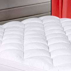 MERITLIFE Extra Thick Mattress Topper,Cooling Plush Mattress Pad Cover 400TC Cotton Pillowtop Protector with 8-21 Inch Deep Pocket 3D Snow D