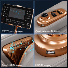 MERITLIFE 2024 Massage Chair, Full Body Zero Gravity Recliner with Yoga Stretching, Intelligent Voice Control, SL Track, Foot Rollers, Airbags, Heating, and Bluetooth (Brown)