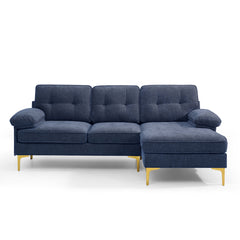 Modern Linen Fabric L-Shaped Couch 4-Seat Sofa Sectional,82.7'' Upholstered Sofa,Convertible Sectional Sofa Couch with Chaise