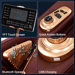 MERITLIFE 2024 Massage Chair, Full Body Zero Gravity Recliner with Yoga Stretching, Intelligent Voice Control, SL Track, Foot Rollers, Airbags, Heating, and Bluetooth (Brown)