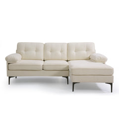 Modern Linen Fabric L-Shaped Couch 4-Seat Sofa Sectional,82.7'' Upholstered Sofa,Convertible Sectional Sofa Couch with Chaise