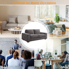 Modern Sofa Couch with Solid Wood Frame for Living Room Furniture Removable Back Cushion and Seat Cushion(Beige),71.25" Wide 2 Seater Sofa for Living Room