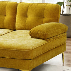 Modern Linen Fabric L-Shaped Couch 4-Seat Sofa Sectional,82.7'' Upholstered Sofa,Convertible Sectional Sofa Couch with Chaise