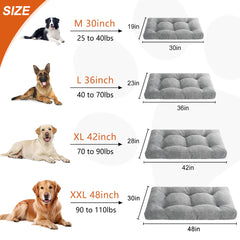 COSYJOY 6.5" Extra-Thick Large Dog Bed, Smooth Velvet Cloth Dog Bed Kennel Mat for Large Medium Dogs, Machine Washable & Anti Slip