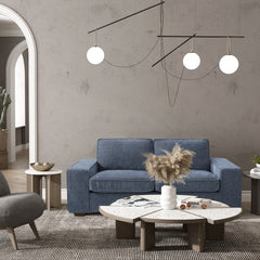 Modern Sofa Couch with Solid Wood Frame for Living Room Furniture Removable Back Cushion and Seat Cushion(Beige),71.25" Wide 2 Seater Sofa for Living Room