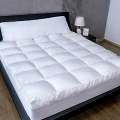 MERITLIFE King Extra Thick Mattress Topper, 400TC Cotton Pillow Top Protector with 8-21" Deep Pocket 5D Spiral Fiber Padding for Back Pain, Cooling Plush Mattress Pad Cover, White