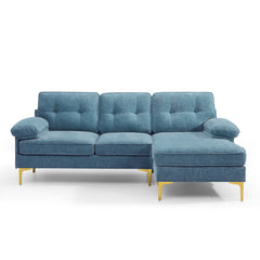 Modern Linen Fabric L-Shaped Couch 4-Seat Sofa Sectional,82.7'' Upholstered Sofa,Convertible Sectional Sofa Couch with Chaise
