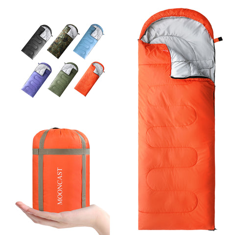 FAIRYLAND Sleeping Bags for Adults Teens Kids with Compression Sack Portable and Lightweight for 3-4 Season Camping, Hiking,Waterproof, Backpacking and Outdoors（Orange）
