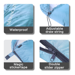 FAIRYLAND Sleeping Bags for Adults Kids with Compression Sack Portable and Lightweight for 3-4 Season Camping, Hiking,Waterproof, Backpacking and Outdoors（Sky blue）