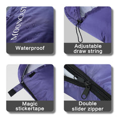 FAIRYLAND Single,purple,sleeping bag,adult sleeping bag,camping,hiking,waterproof,outdoor travel,for 32℉.