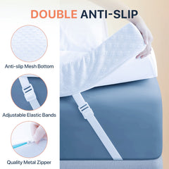 MERITLIFE 3 Inch Memory Foam Mattress Topper,Cool Gel Infused Foam Bed Topper Mattress Pad,CertiPUR-US Certified