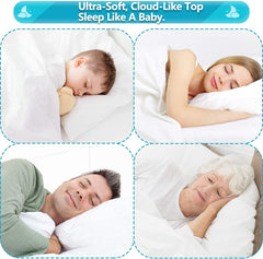 MERITLIFE Waterproof Mattress Pad,400TC 100% Cotton Cooling Mattress Topper Cover Extra Thick Down Alternative Pillow Top Cooling Bed Topper