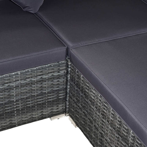 Outsunny 7-Piece Outdoor Patio Furniture Set with Modern Rattan Wicker, Perfect for Garden, Deck, and Backyard, Grey