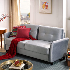 Ricardo Sofa Couch / Tufted Cushions / Easy, Tool-Free Assembly, Dark Grey