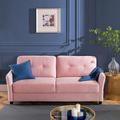 Ricardo Sofa Couch / Tufted Cushions / Easy, Tool-Free Assembly, Dark Grey