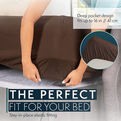 MERITLIFE King Size Sheets Set - Bedding Sheets & Pillowcases w/ 16 inch Deep Pockets - Fade Resistant & Machine Washable - 4 Piece 1800