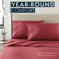 MERITLIFE King Size Sheets Set - Bedding Sheets & Pillowcases w/ 16 inch Deep Pockets - Fade Resistant & Machine Washable - 4 Piece 1800