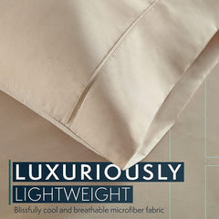 MERITLIFE King Size Sheets Set - Bedding Sheets & Pillowcases w/ 16 inch Deep Pockets - Fade Resistant & Machine Washable - 4 Piece 1800