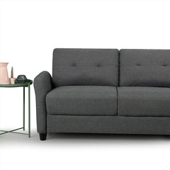 Ricardo Sofa Couch / Tufted Cushions / Easy, Tool-Free Assembly, Dark Grey