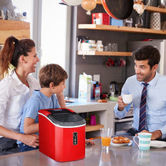 Euhomy Ice Maker Machine Countertop,26 lbs in 24 Hours,9 Cubes Ready in 6 Mins, Electric Ice Maker and Compact Potable Ice Maker with Ice Sc