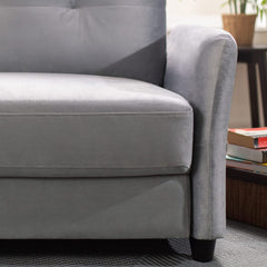 Ricardo Sofa Couch / Tufted Cushions / Easy, Tool-Free Assembly, Dark Grey