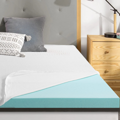 MERITLIFE 3 Inch Memory Foam Mattress Topper Queen Size,High Density Gel-Infused Cooling Foam Mattress Topper,with Removable & Washable Bamboo Fiber Cover