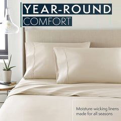 MERITLIFE King Size Sheets Set - Bedding Sheets & Pillowcases w/ 16 inch Deep Pockets - Fade Resistant & Machine Washable - 4 Piece 1800