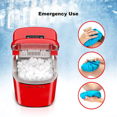 Portable Countertop Electric Ice Maker Machine, 26 lbs in 24 Hours, 9 Bullet Shaped Cubes Ready in 9 Minutes, 2 Ice Sizes, Perfect fo