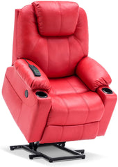 Electric Power Lift Recliner Chair Sofa with Massage and Heat for Elderly, 3 Positions, 2 Side Pockets and Cup Holders, USB Ports, Fa