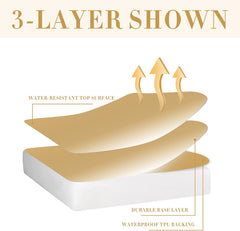 Twin Waterproof Mattress Protector, Breathable Soft Cotton Terry Surface Bed Protector, Noiseless Deep Pocket Fitted Up 8"-21" Mattress Cove