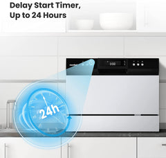 Countertop Dishwasher, Portable Dishwasher with 6 Place Settings, Compact Dishwasher with 8 Washing Programs, Speed, Baby-Care, ECO&