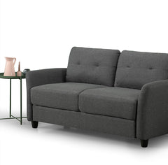 Ricardo Sofa Couch / Tufted Cushions / Easy, Tool-Free Assembly, Dark Grey