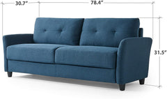 Ricardo Sofa Couch / Tufted Cushions / Easy, Tool-Free Assembly, Dark Grey