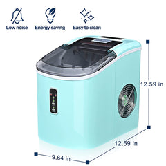 Euhomy Ice Maker Machine Countertop,26 lbs in 24 Hours,9 Cubes Ready in 6 Mins, Electric Ice Maker and Compact Potable Ice Maker with Ice Sc