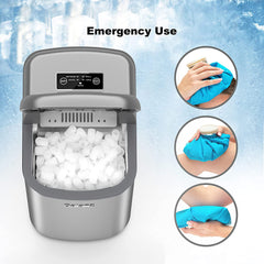Portable Countertop Electric Ice Maker Machine, 26 lbs in 24 Hours, 9 Bullet Shaped Cubes Ready in 9 Minutes, 2 Ice Sizes, Perfect fo