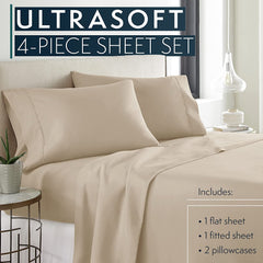 MERITLIFE King Size Sheets Set - Bedding Sheets & Pillowcases w/ 16 inch Deep Pockets - Fade Resistant & Machine Washable - 4 Piece 1800