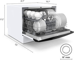 Countertop Dishwasher, Portable Dishwasher with 6 Place Settings, Compact Dishwasher with 8 Washing Programs, Speed, Baby-Care, ECO&