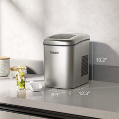 Portable Countertop Electric Ice Maker Machine, 26 lbs in 24 Hours, 9 Bullet Shaped Cubes Ready in 9 Minutes, 2 Ice Sizes, Perfect fo