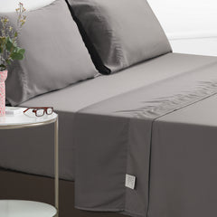 MERITLIFE Premium 100% Organic Eucalyptus Lyocell Tencel 4-Piece Bedding Sheet Set,600 Thread Count Silky Soft and Naturally Pure Fabric, Smooth Cooling Sheets,Queen, White