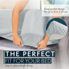 MERITLIFE King Size Sheets Set - Bedding Sheets & Pillowcases w/ 16 inch Deep Pockets - Fade Resistant & Machine Washable - 4 Piece 1800