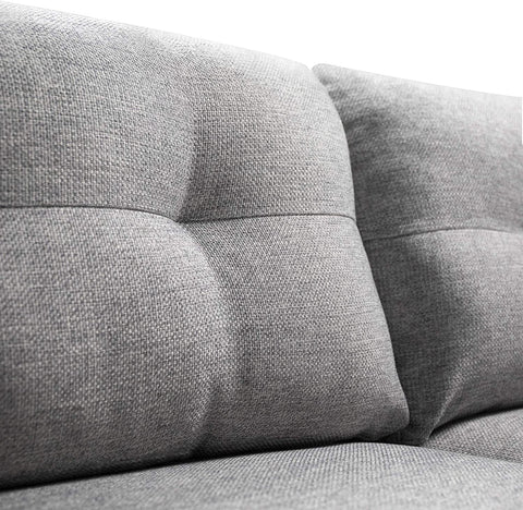 Ricardo Sofa Couch / Tufted Cushions / Easy, Tool-Free Assembly, Dark Grey