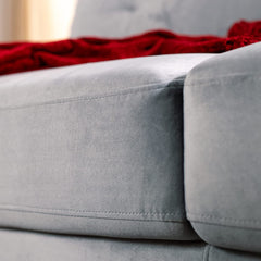 Ricardo Sofa Couch / Tufted Cushions / Easy, Tool-Free Assembly, Dark Grey