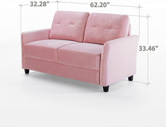 Ricardo Sofa Couch / Tufted Cushions / Easy, Tool-Free Assembly, Dark Grey