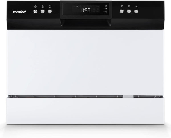 Countertop Dishwasher, Portable Dishwasher with 6 Place Settings, Compact Dishwasher with 8 Washing Programs, Speed, Baby-Care, ECO&